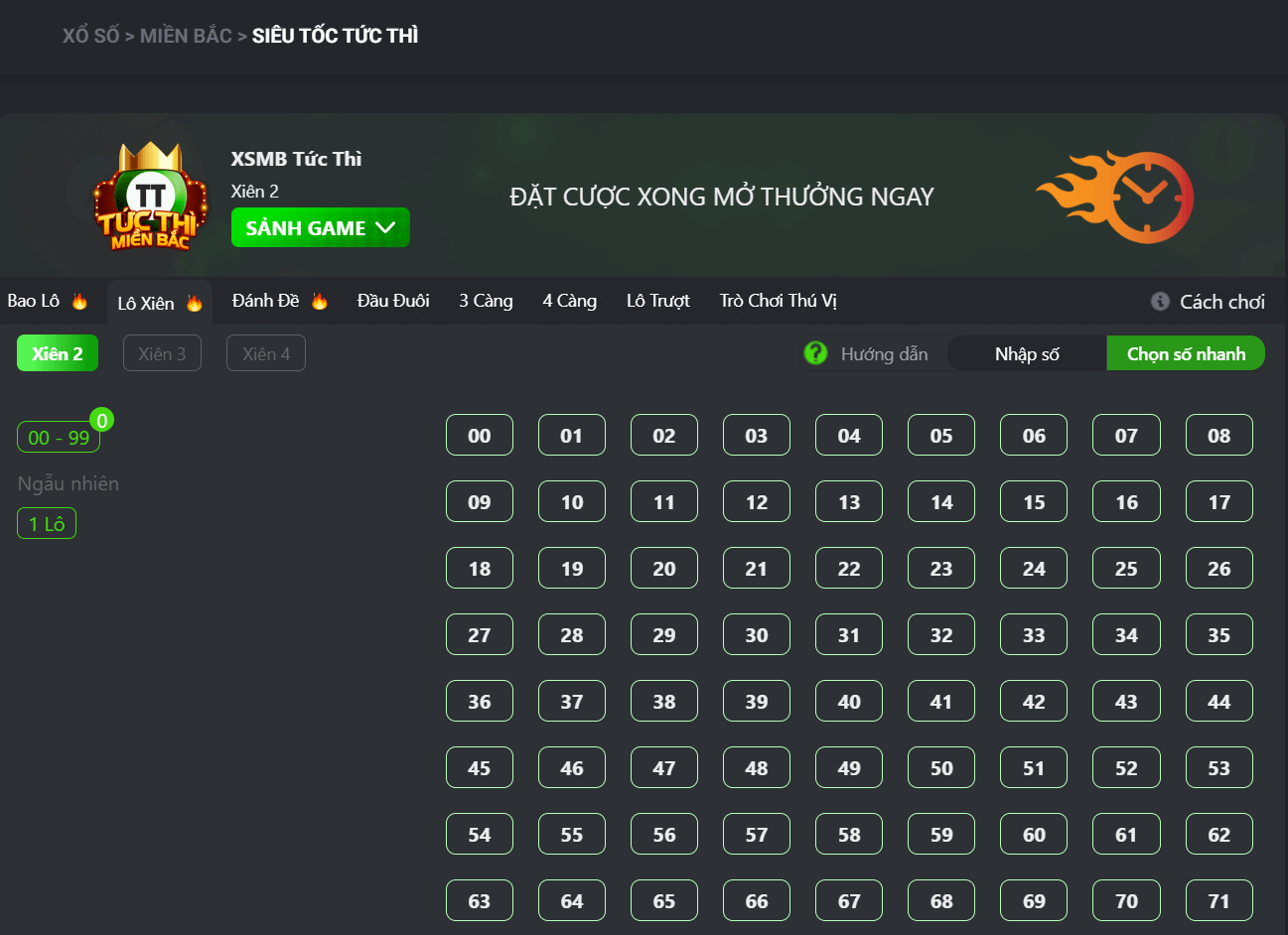 Tham gia dự đoán Lô xiên 2